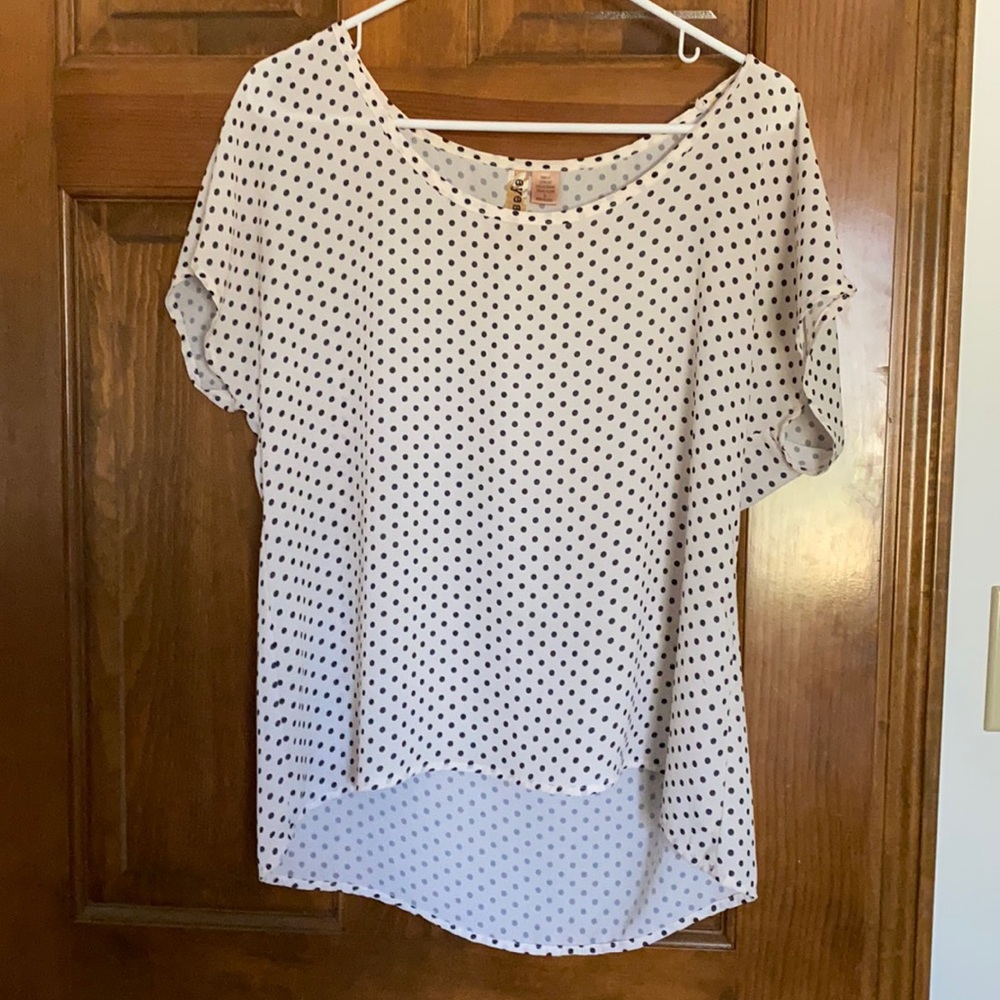 Black And White Polka Dot Blouse—M